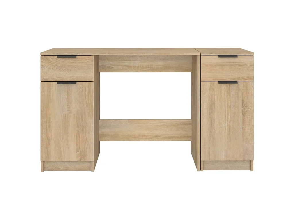 Scrivania con Mobile Laterale Rovere Sonoma Legno Multistrato