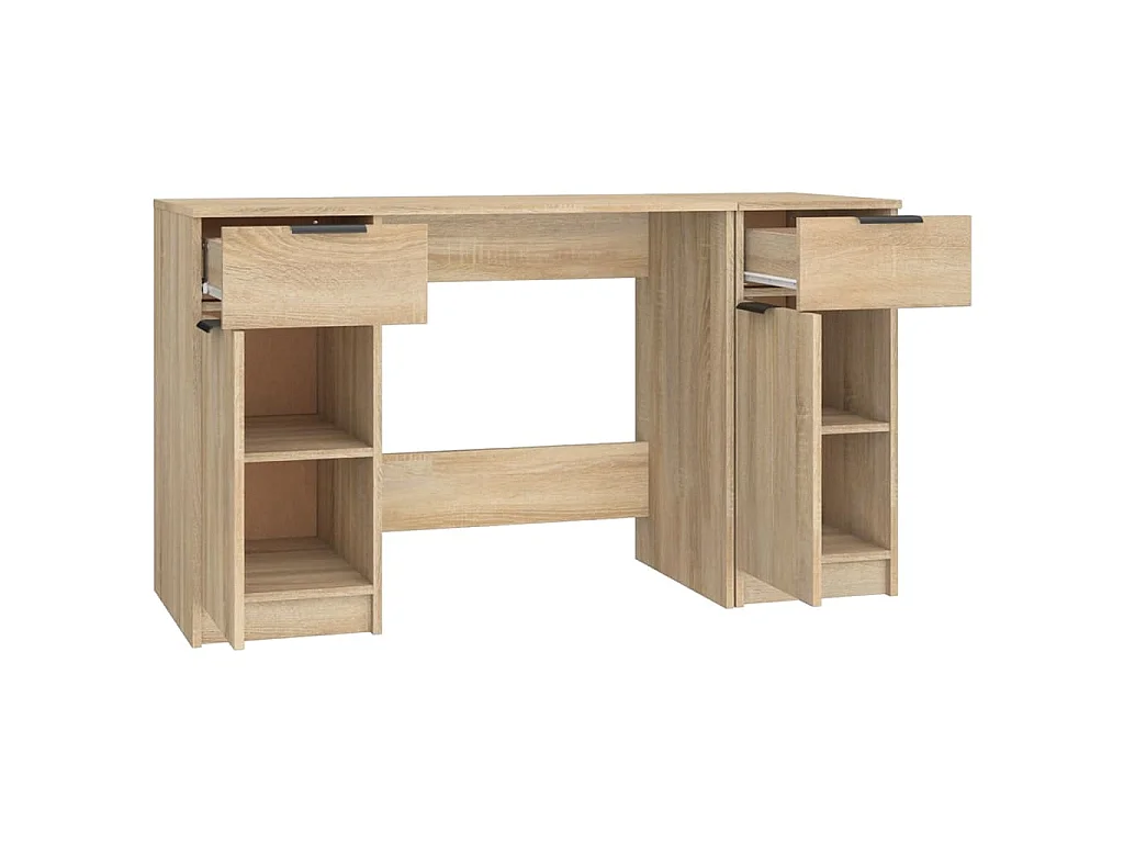 Scrivania con Mobile Laterale Rovere Sonoma Legno Multistrato