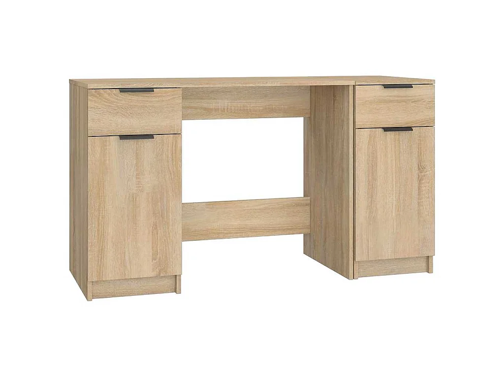 Bureau avec armoire latérale Chêne sonoma Bois d'ingénierie