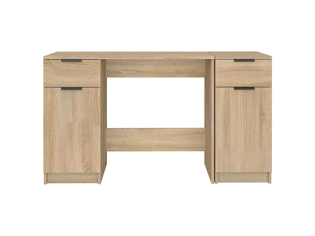 Bureau avec armoire latérale Chêne sonoma Bois d'ingénierie