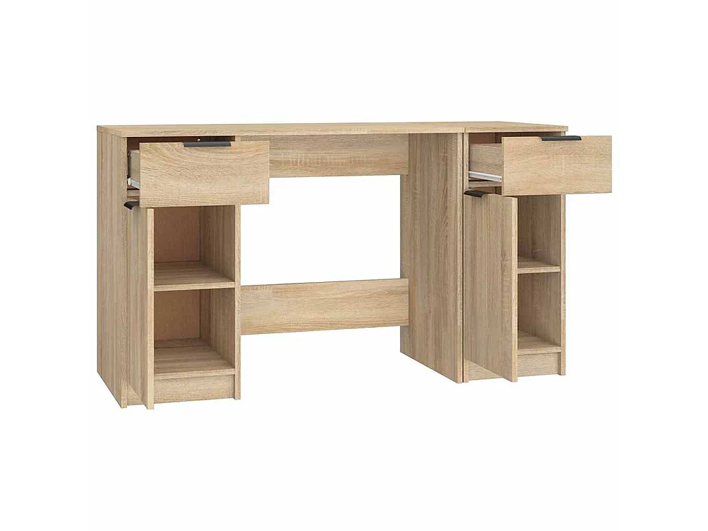 Bureau avec armoire latérale Chêne sonoma Bois d'ingénierie