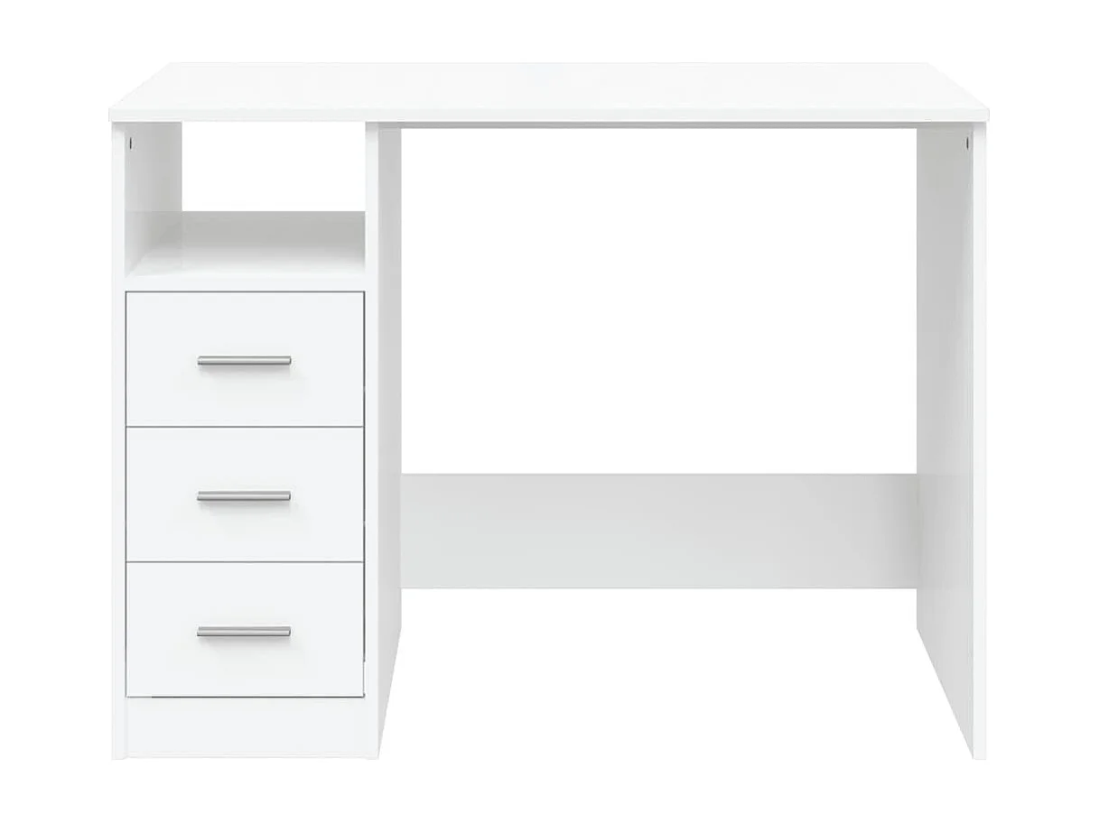 Bureau avec tiroirs Blanc 102x50x76 cm Bois d'ingénierie