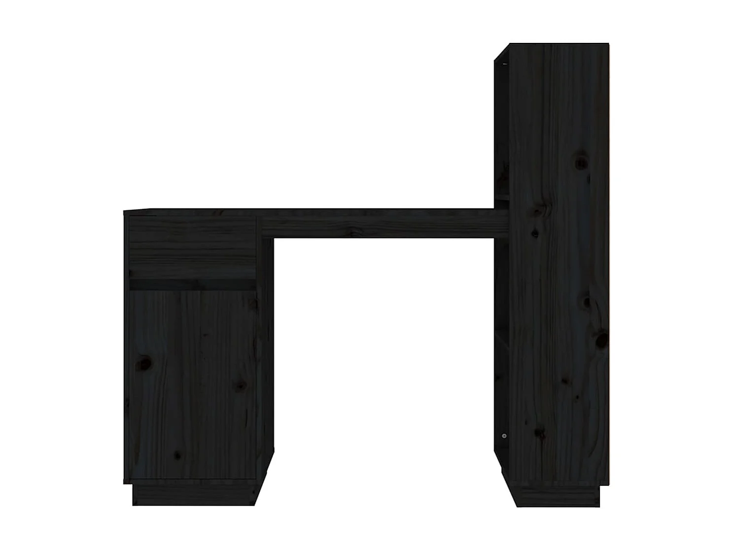 Bureau Noir 110x53x117 cm Bois massif de pin