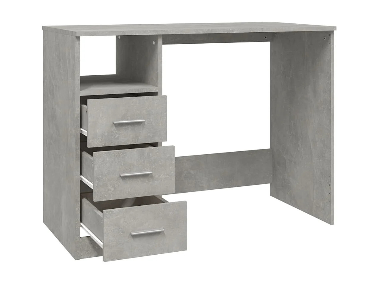 Bureau avec tiroirs Gris béton 102x50x76 cm Bois d'ingénierie