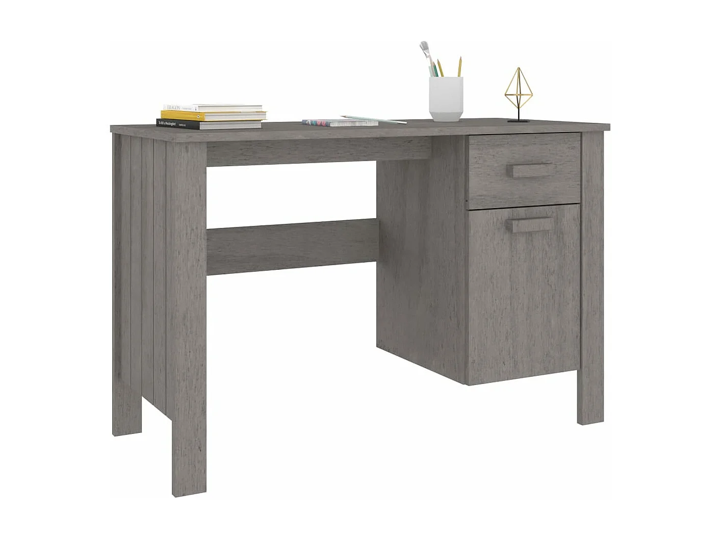 Bureau HAMAR Gris clair 113x50x75 cm Bois massif de pin