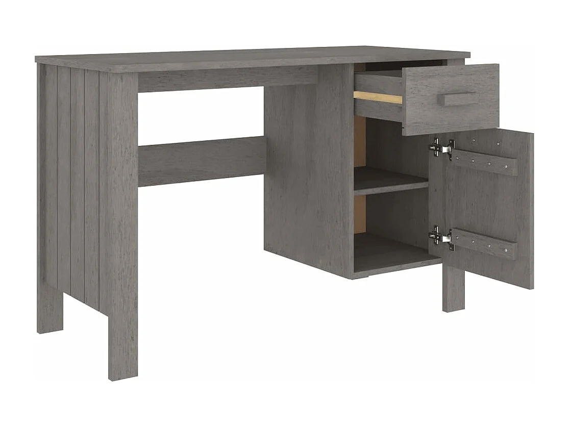 Bureau HAMAR Gris clair 113x50x75 cm Bois massif de pin