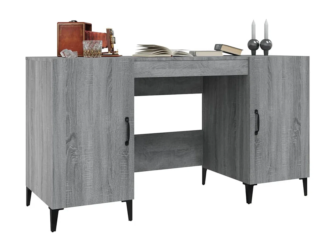 Bureau Sonoma gris 140x50x75 cm Bois d'ingénierie
