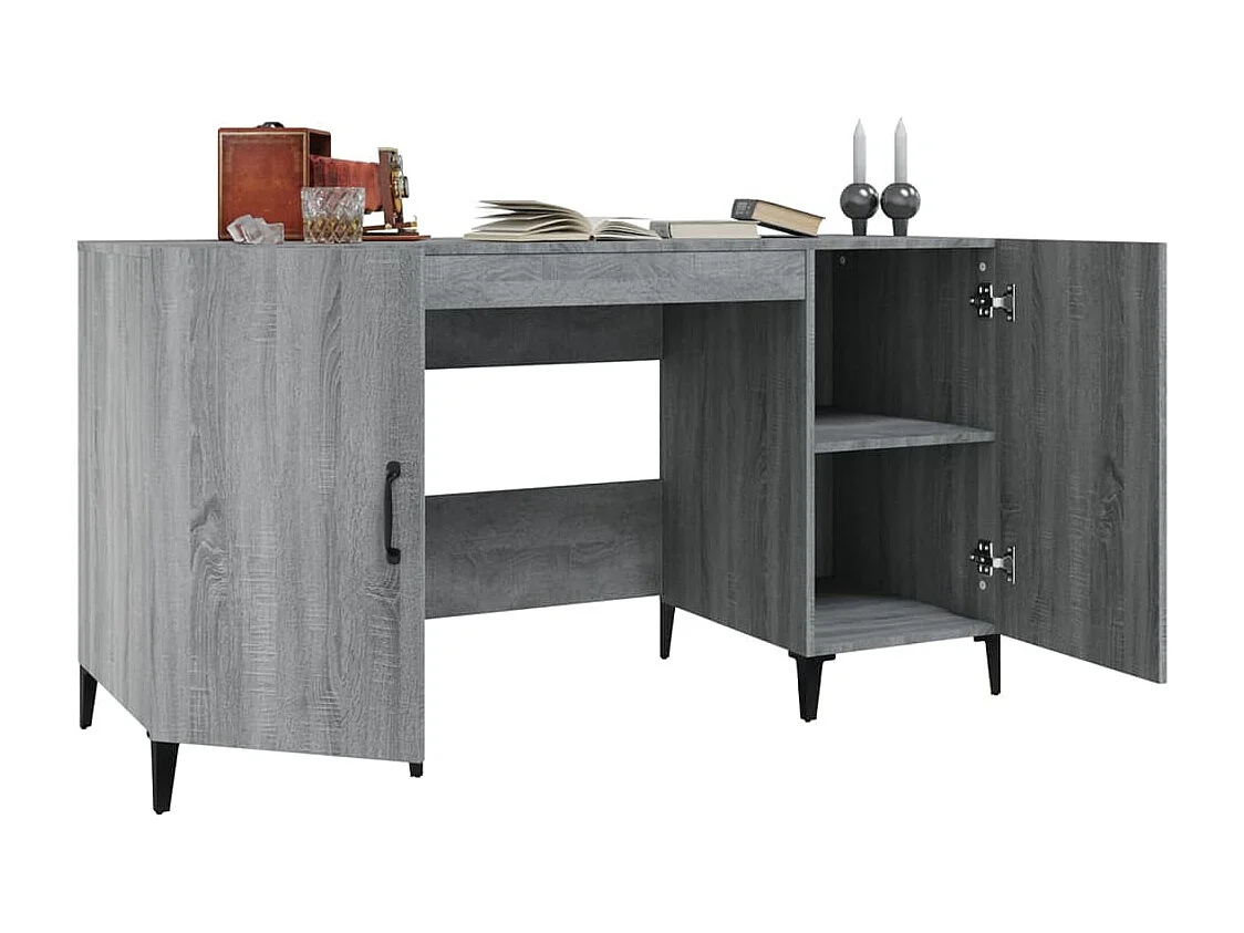 Bureau Sonoma gris 140x50x75 cm Bois d'ingénierie