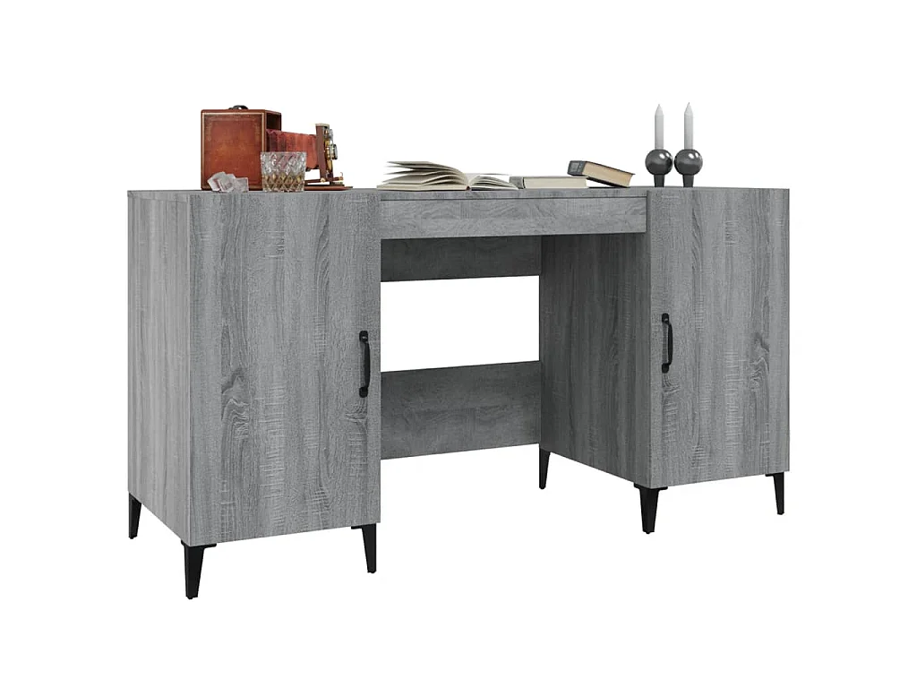 Bureau Sonoma gris 140x50x75 cm Bois d'ingénierie