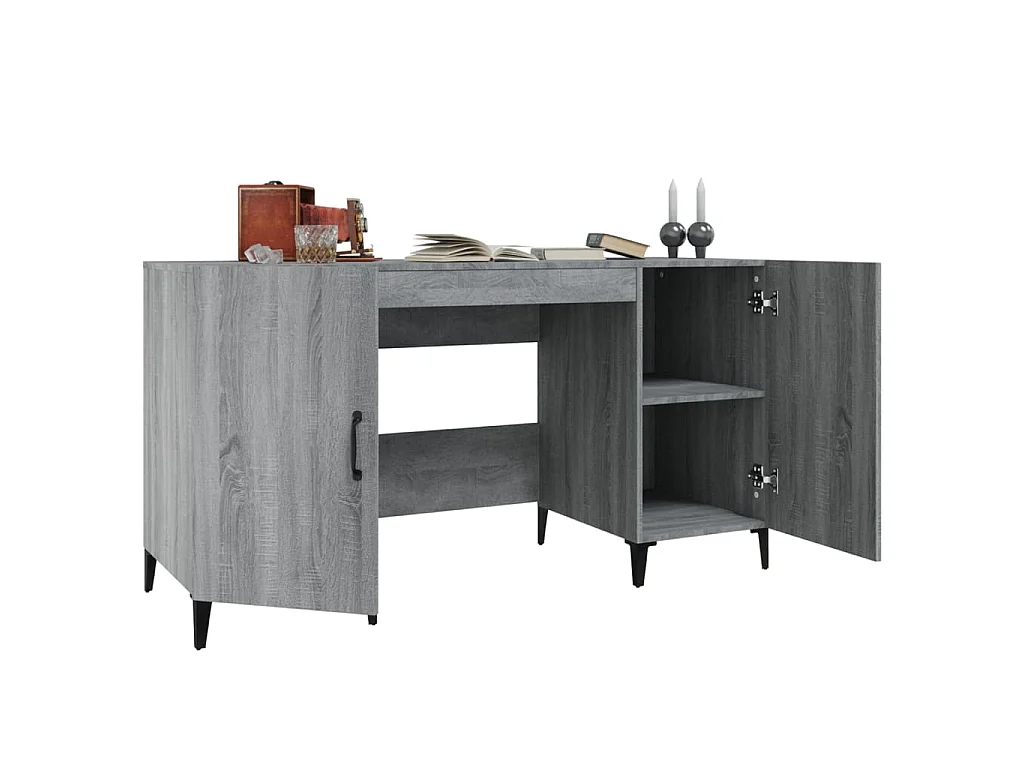 Bureau Sonoma gris 140x50x75 cm Bois d'ingénierie