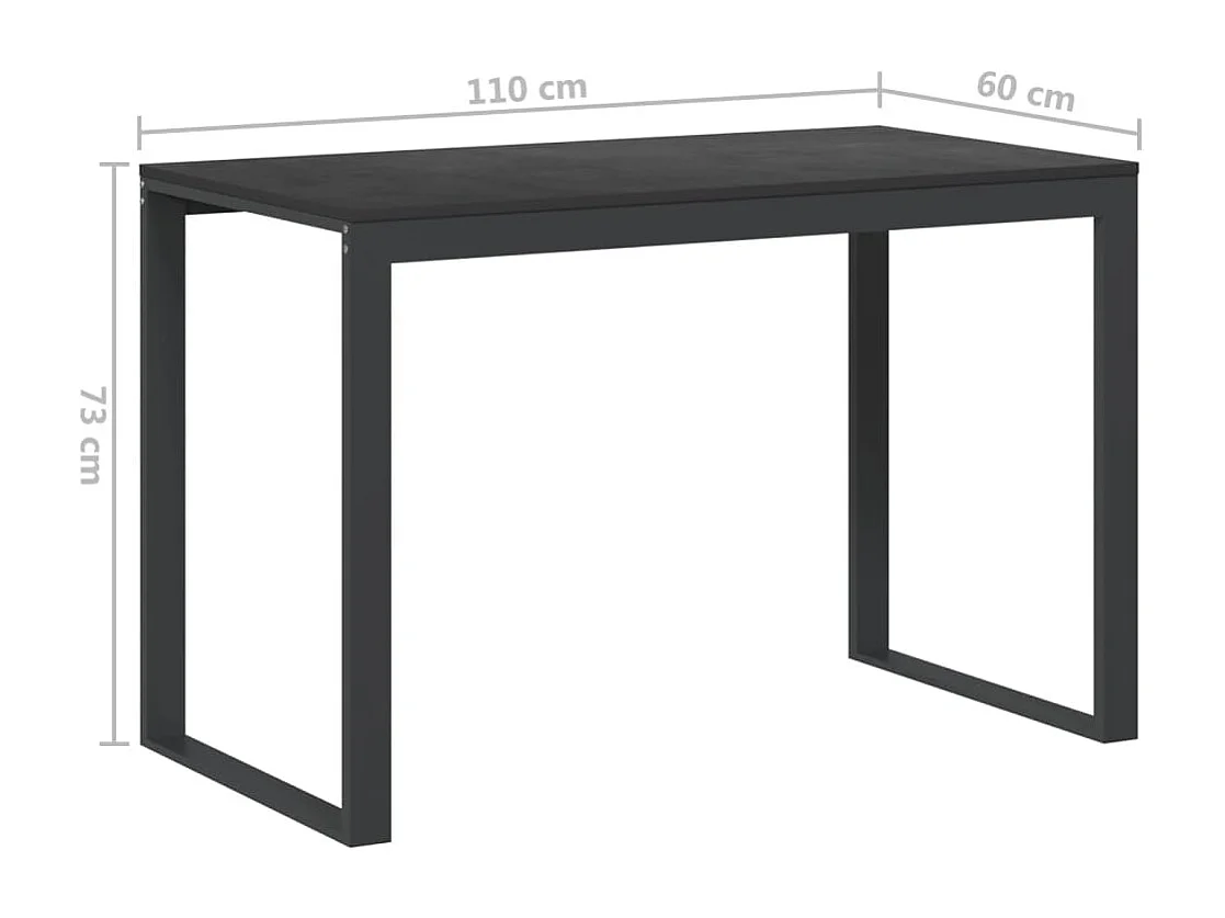 Bureau d'ordinateur Noir 110x60x73 cm Bois d’ingénierie