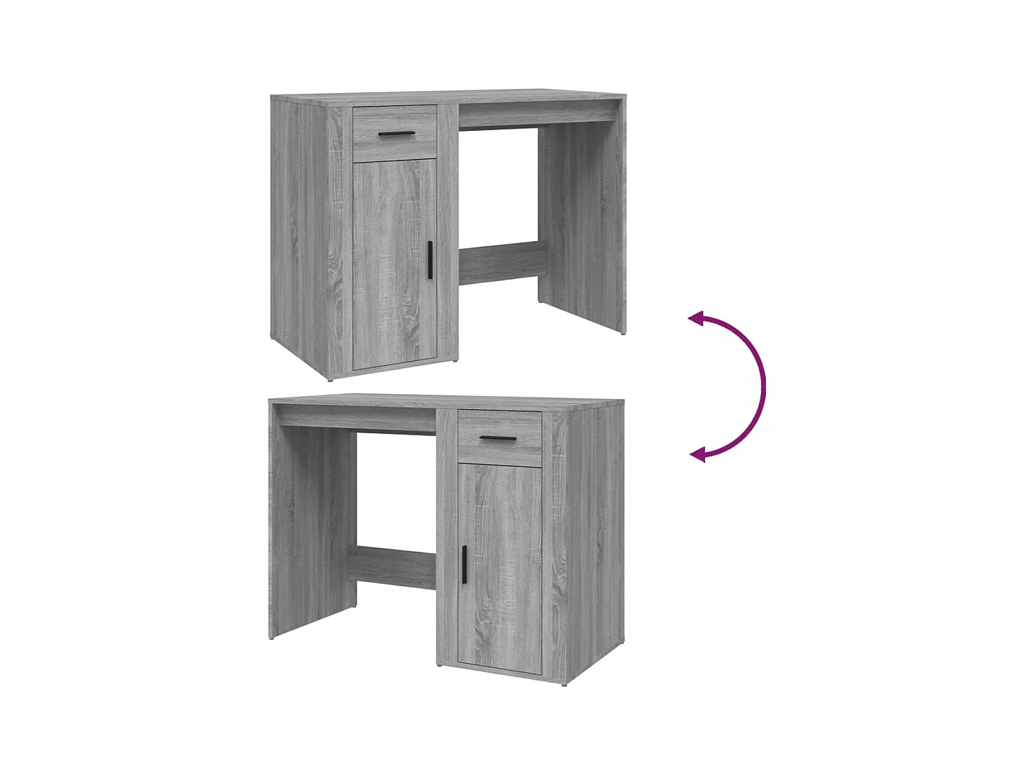 Bureau Sonoma gris 100x49x75 cm Bois d'ingénierie