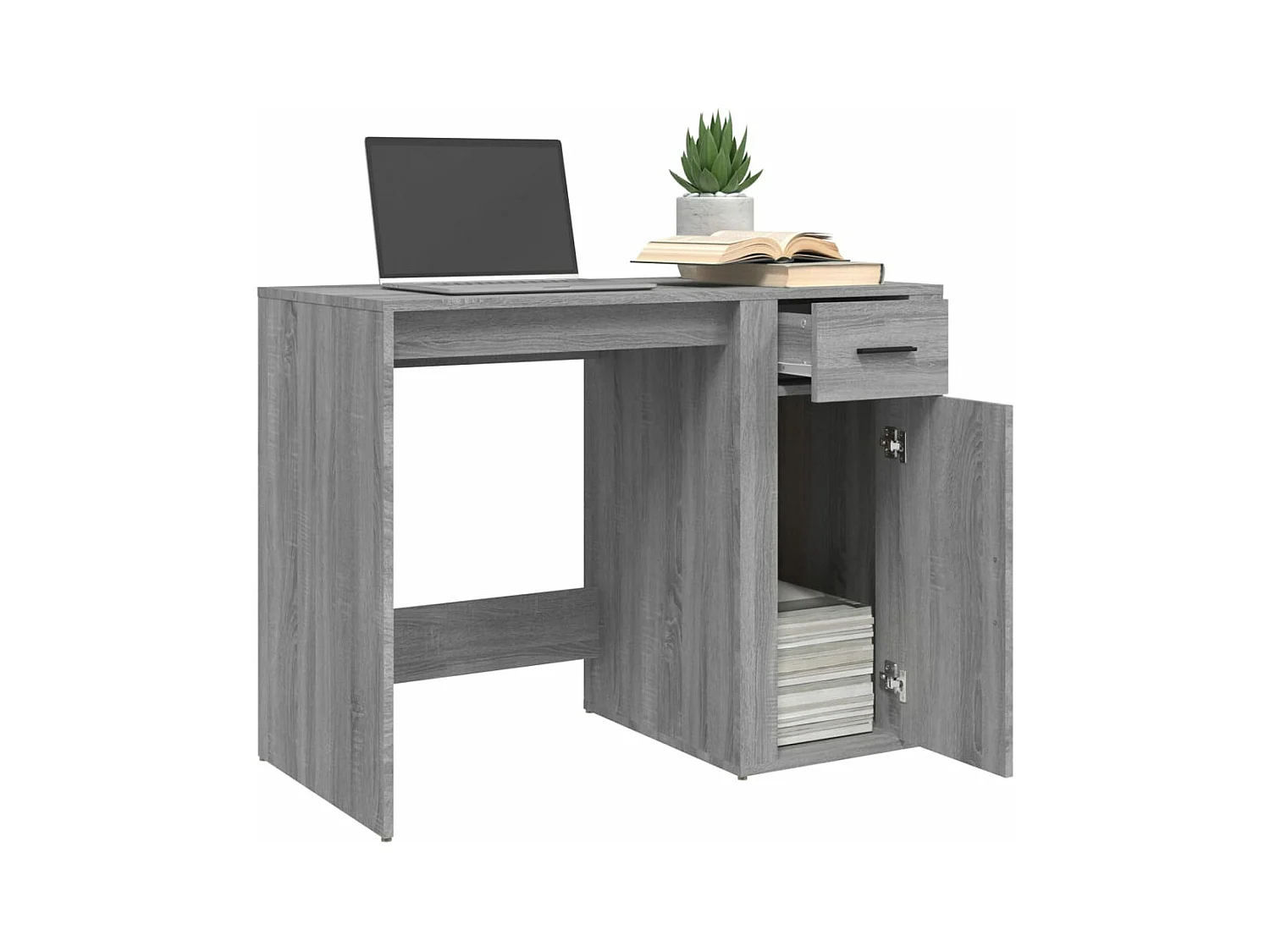 Bureau 100x49x75 cm bewerkt hout grijs sonoma eikenkleurig
