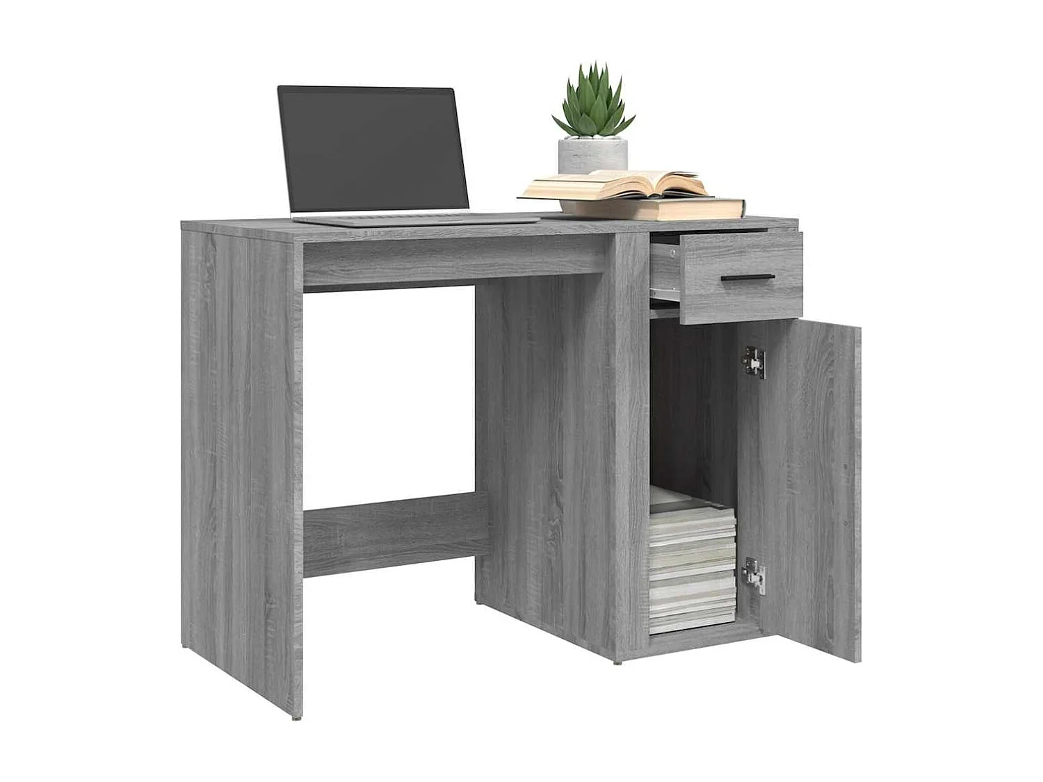 Bureau 100x49x75 cm bewerkt hout grijs sonoma eikenkleurig