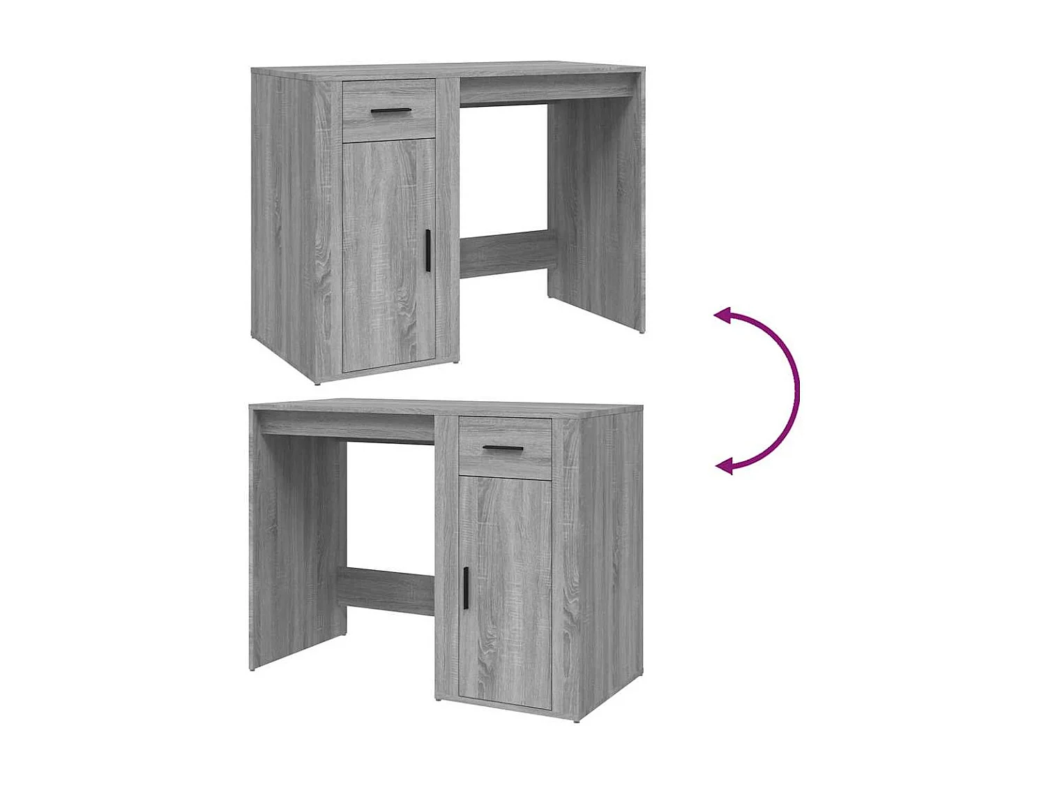 Bureau 100x49x75 cm bewerkt hout grijs sonoma eikenkleurig