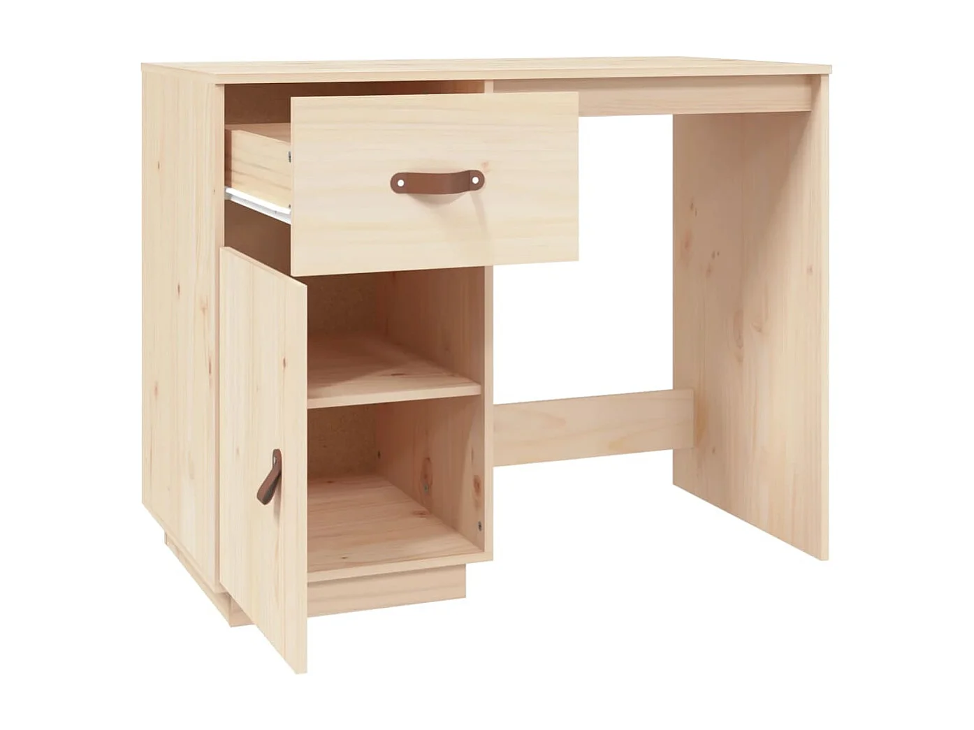 Schreibtisch 95x50x75 cm Massivholz Kiefer