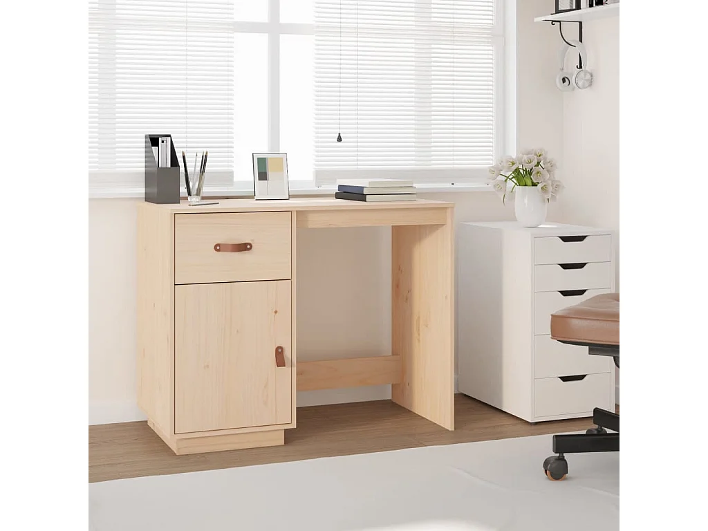 Scrivania 95x50x75 cm in Legno Massello di Pino