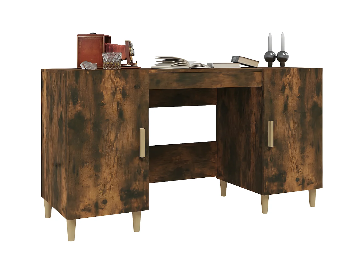Schreibtisch Räuchereiche 140x50x75 cm Holzwerkstoff