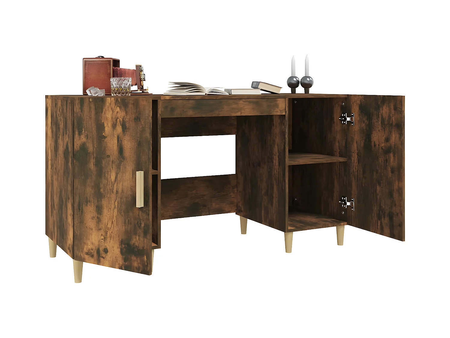 Schreibtisch Räuchereiche 140x50x75 cm Holzwerkstoff