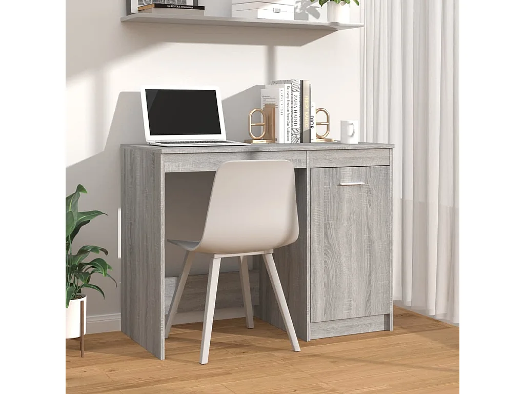 Escritorio de madera contrachapada gris Sonoma 100x50x76 cm