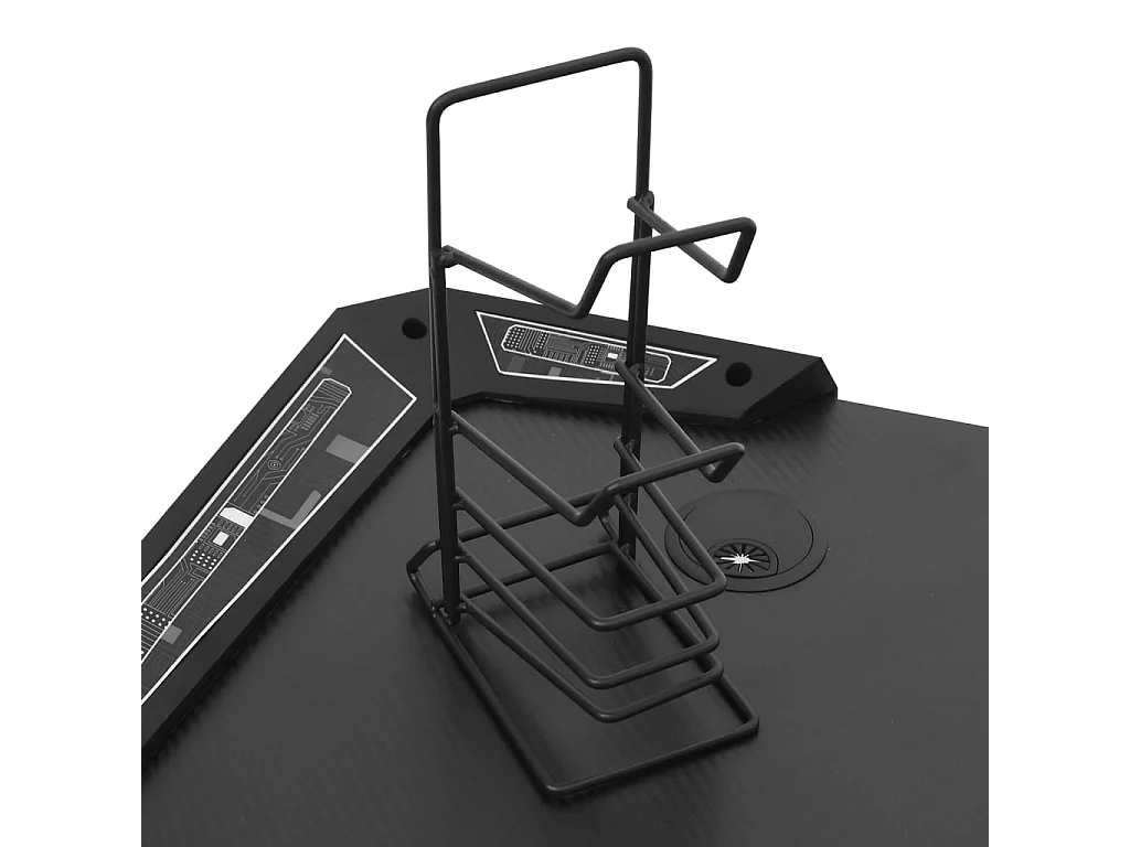 Bureau de jeu à LED en forme de Y noir 110x60x75 cm