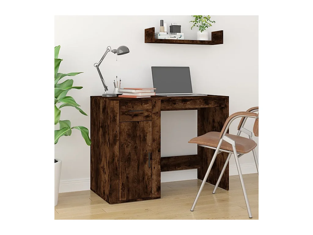 Bureau Chêne fumé 100x49x75 cm Bois d'ingénierie