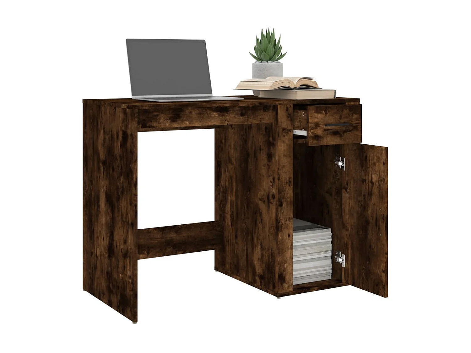 Bureau Chêne fumé 100x49x75 cm Bois d'ingénierie