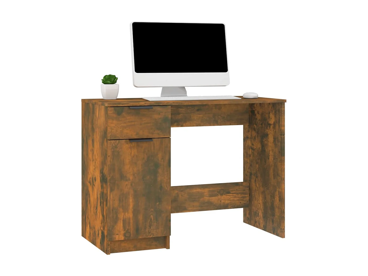 Bureau 100x50x75 cm bewerkt hout gerookt eikenkleurig