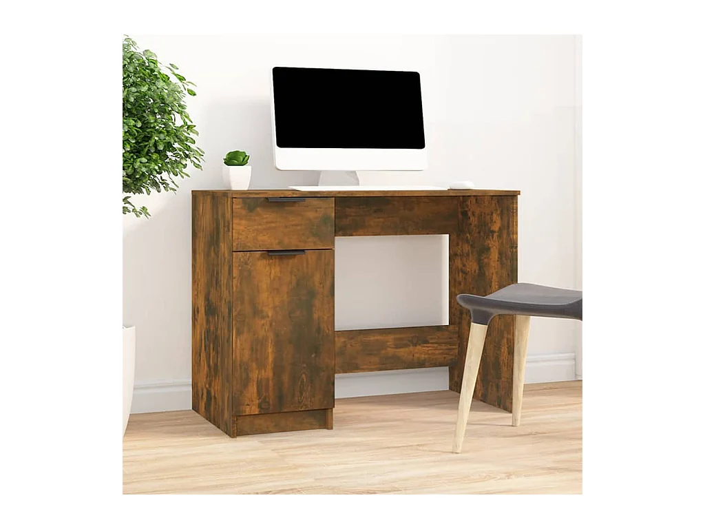 Scrivania Rovere Fumo 100x50x75 cm in Legno Multistrato