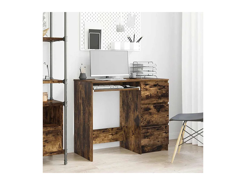 Schreibtisch Räuchereiche 90x45x76 cm Holzwerkstoff