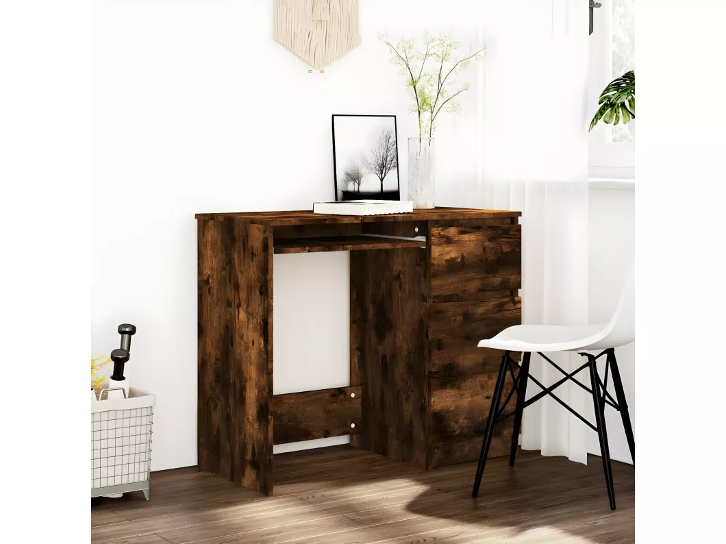 Kauf Unique Schreibtisch Räuchereiche 90x45x76 cm Holzwerkstoff