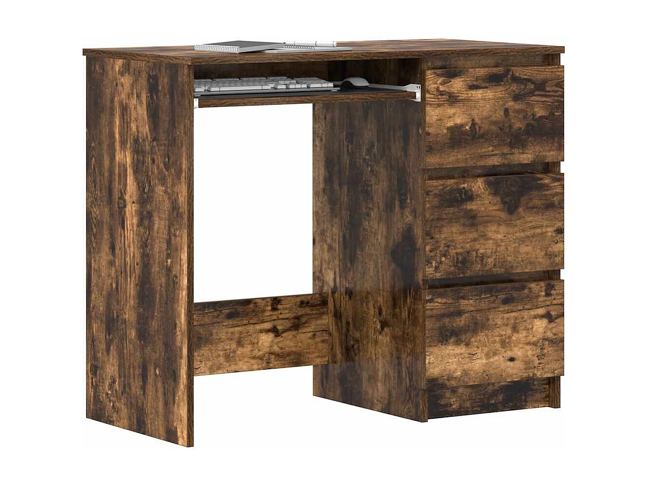 Bureau Chêne fumé 90x45x76 cm Bois d'ingénierie