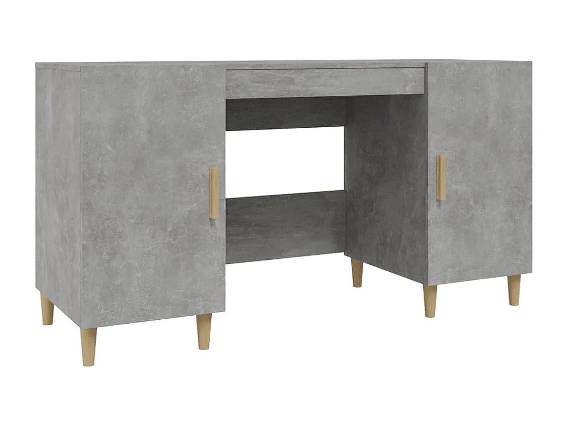 Bureau Gris béton 140x50x75 cm Bois d'ingénierie