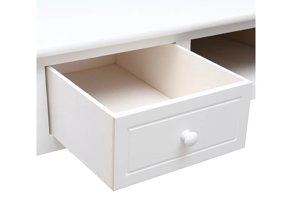 Schreibtisch Weiß 108x45x76 cm Massivholz Paulownia