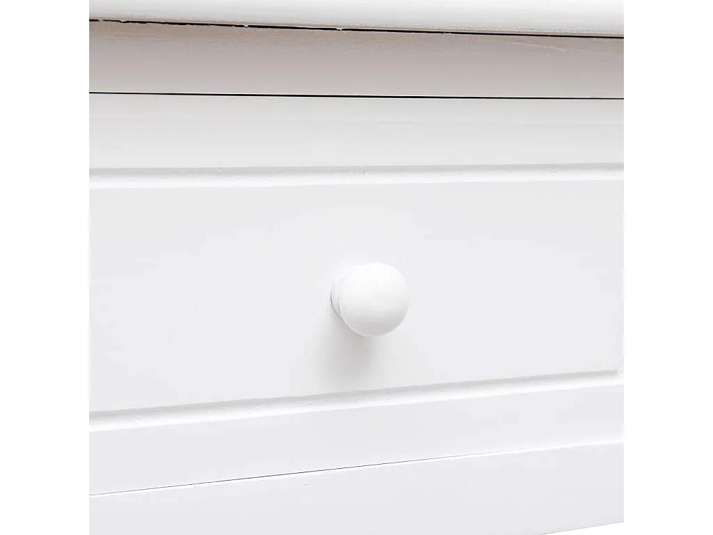 Schreibtisch Weiß 108x45x76 cm Massivholz Paulownia