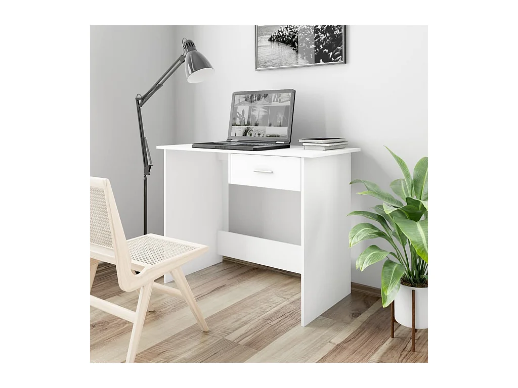 Bureau 100x50x76 cm bewerkt hout wit