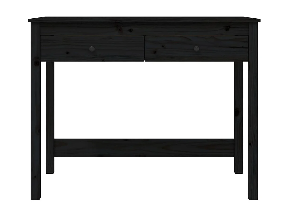 Scrivania con Cassetti Nera 100x50x78 cm Legno Massello di Pino