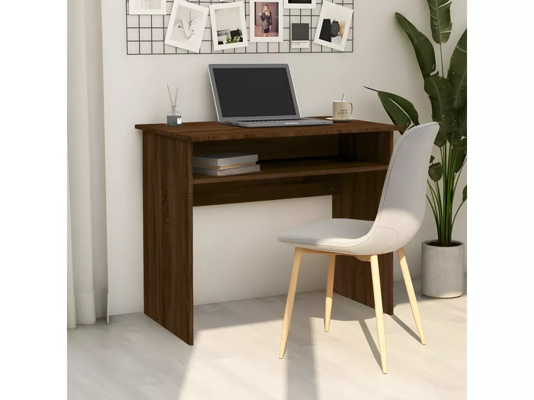 Kauf Unique Schreibtisch Braun Eichen-Optik 90x50x74 cm Holzwerkstoff