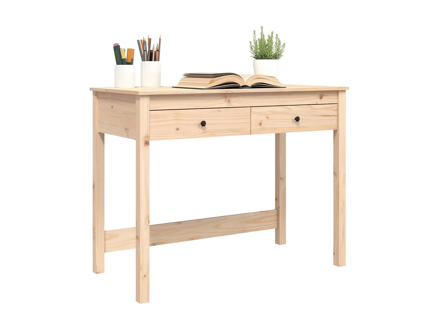 Scrivania con Cassetti 100x50x78 cm in Legno Massello di Pino