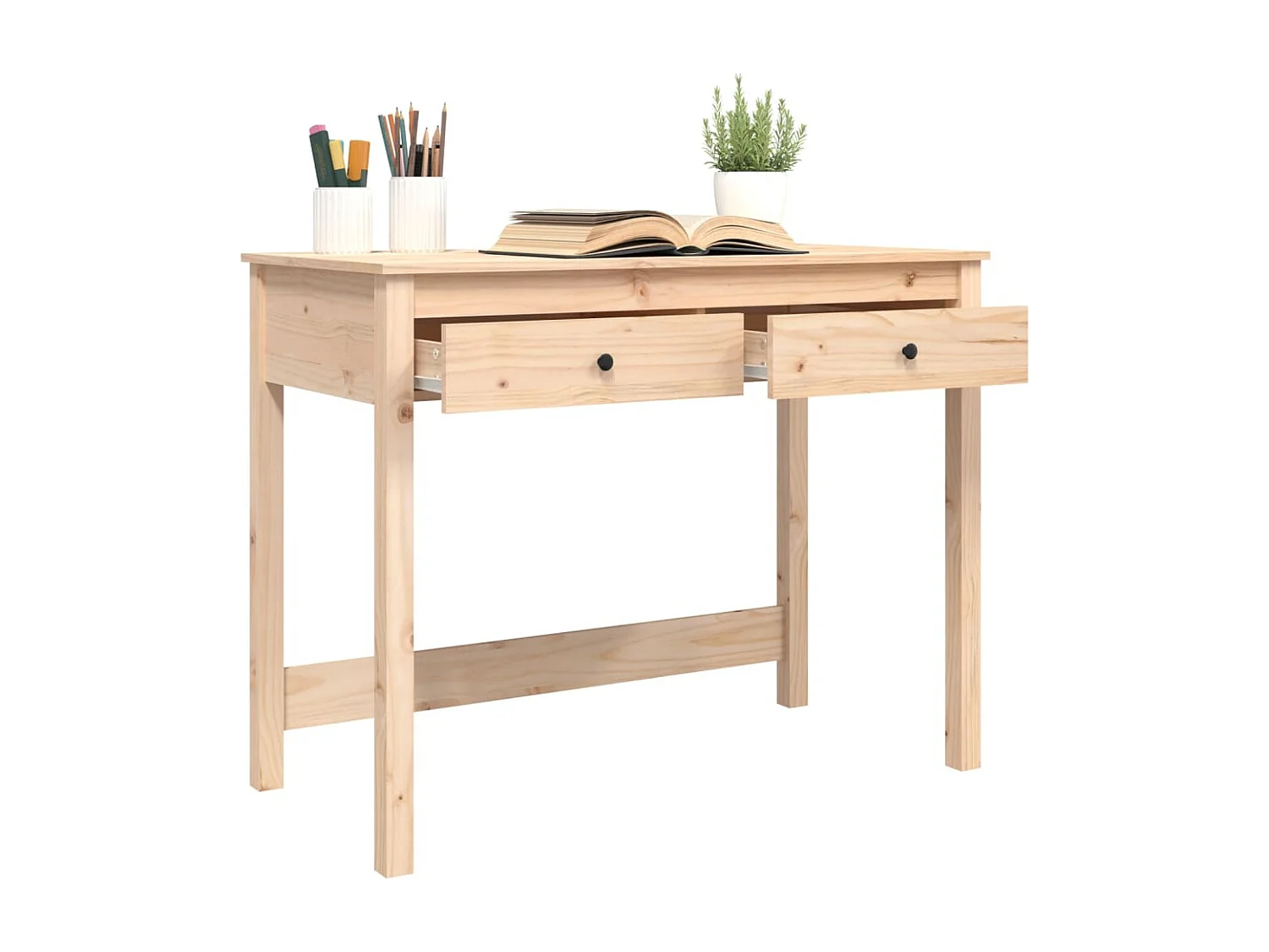 Scrivania con Cassetti 100x50x78 cm in Legno Massello di Pino