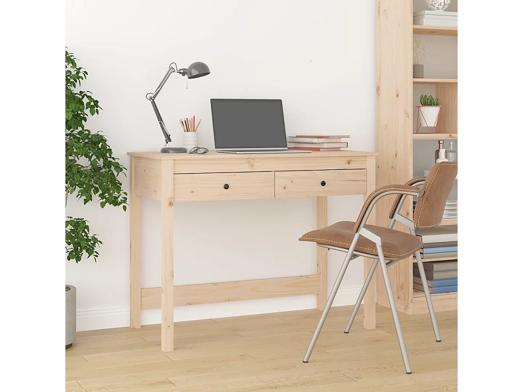 Scrivania con Cassetti 100x50x78 cm in Legno Massello di Pino