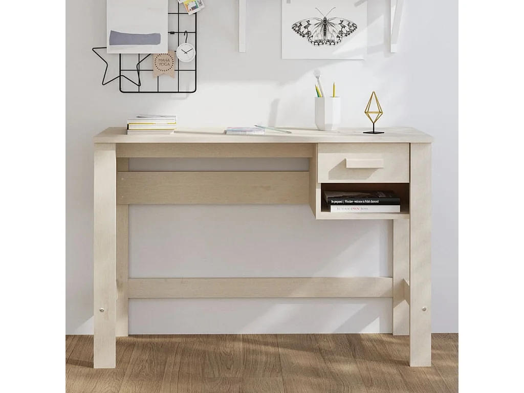 Scrivania HAMAR ambra 110x40x75 cm in Legno Massello di Pino