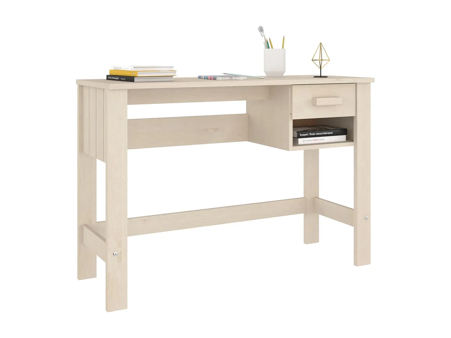 Scrivania HAMAR ambra 110x40x75 cm in Legno Massello di Pino