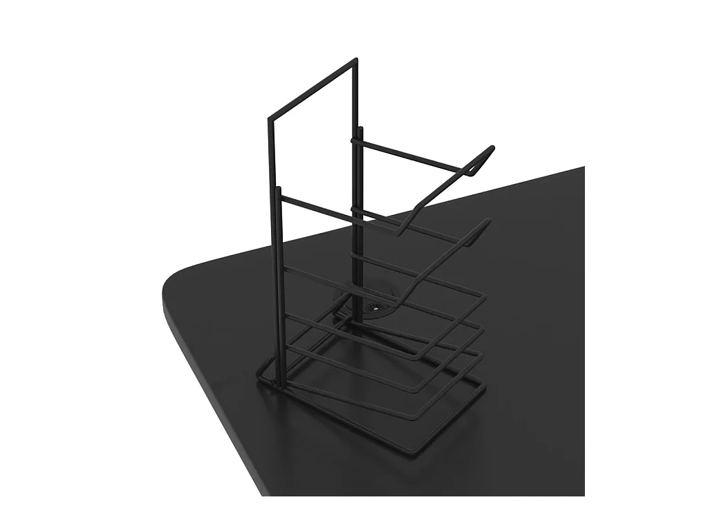 Bureau de jeu à LED avec pieds en forme de Z Noir 90x60x75 cm