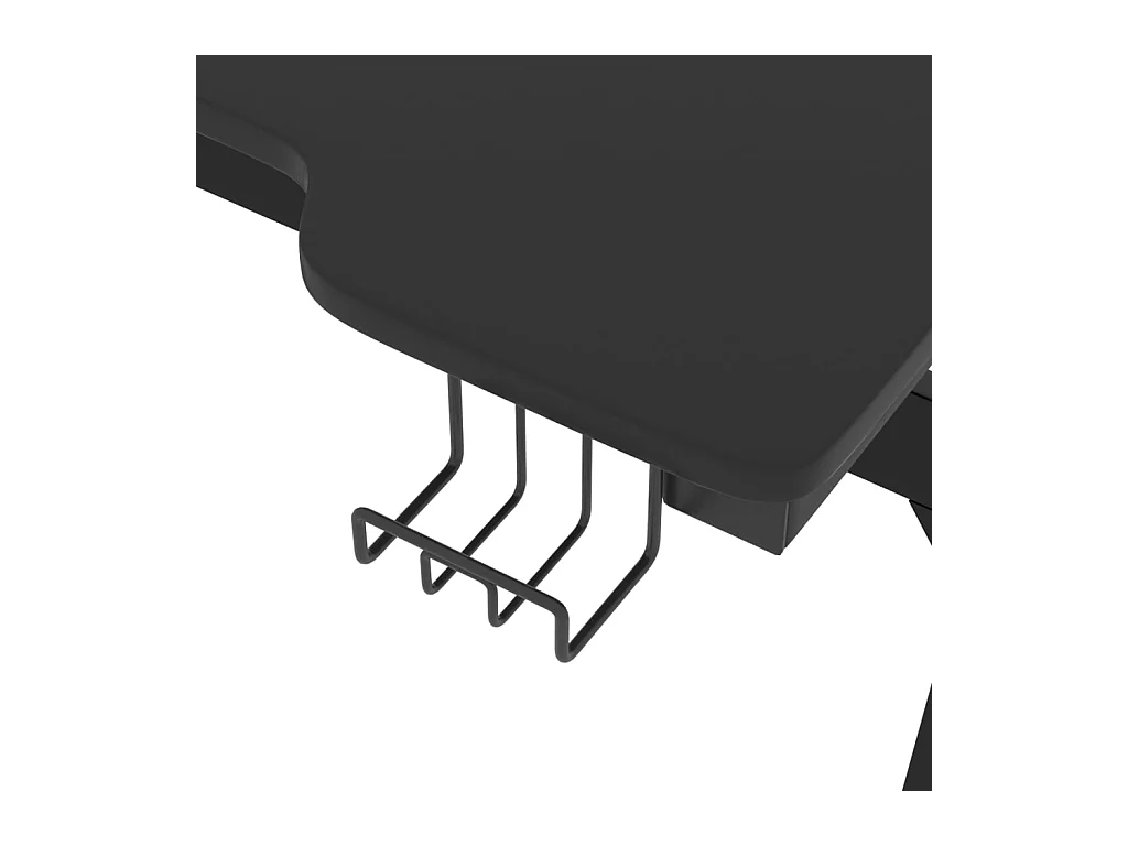 Gamingbureau met Z-vormige poten LED 90x60x75 cm zwart