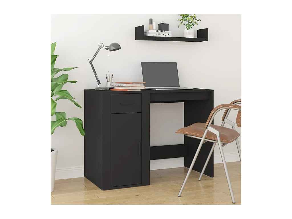 Bureau 100x49x75 cm bewerkt hout zwart