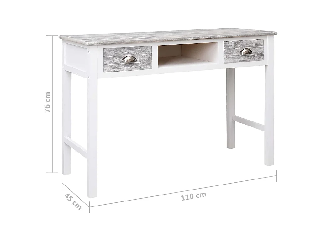 Bureau Gris 110x45x76 cm Bois