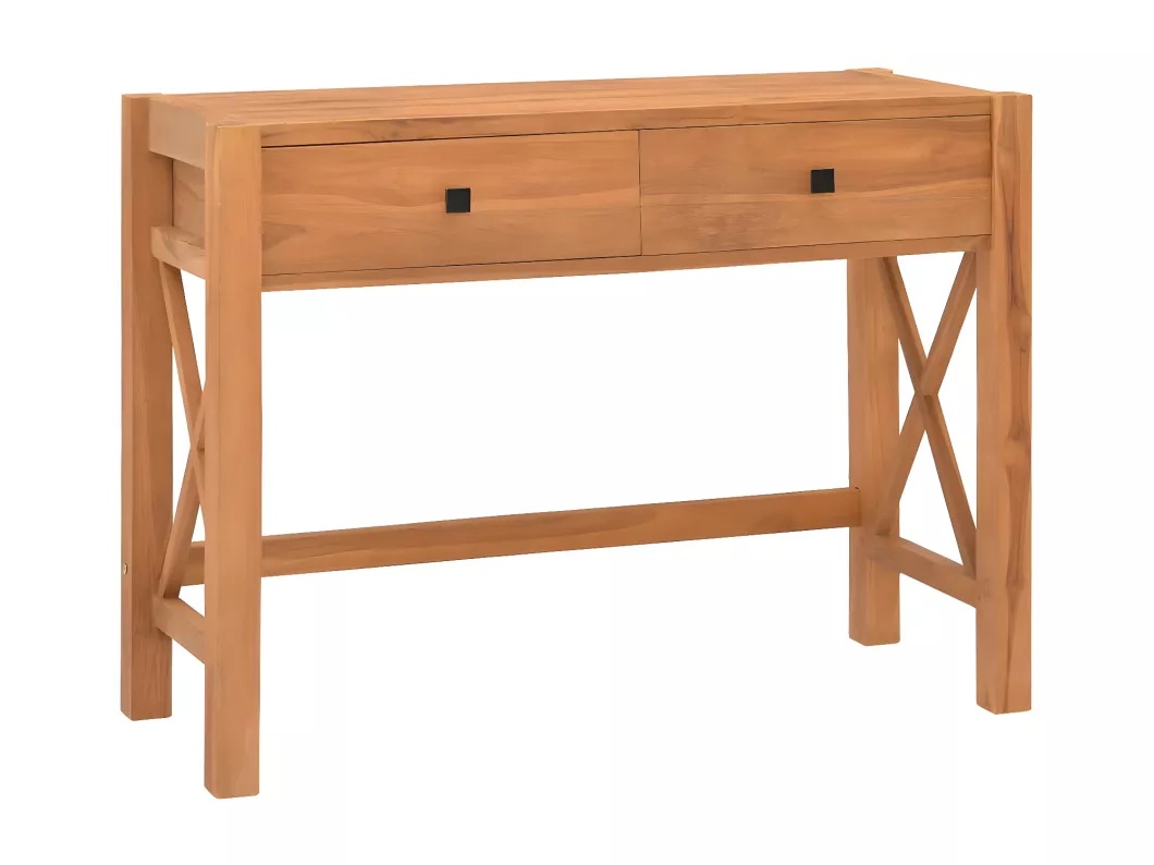 Kauf Unique Schreibtisch mit 2 Schubladen 100x40x75 cm Teakholz