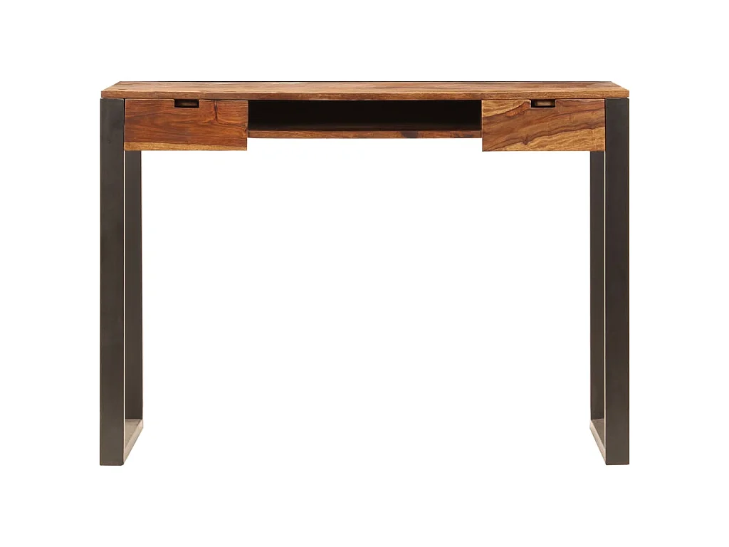 Schreibtisch 110 x 55 x 78 cm Massivholz Akazie und Stahl