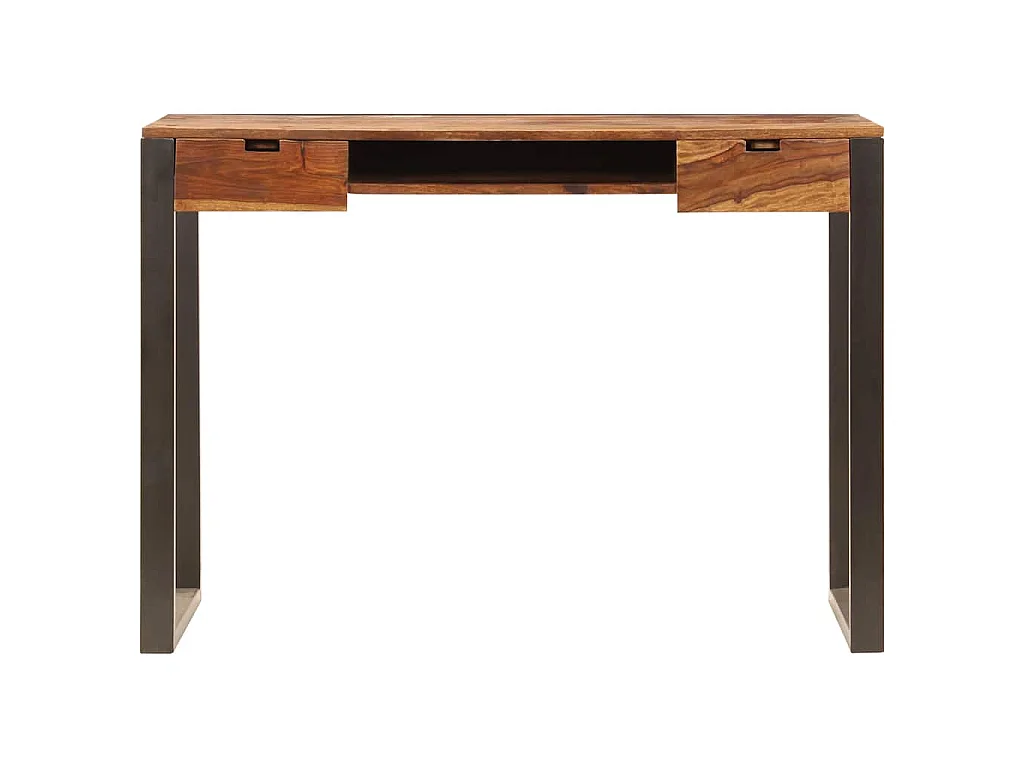 Bureau 110x55x78 cm Bois solide de Sesham Acier